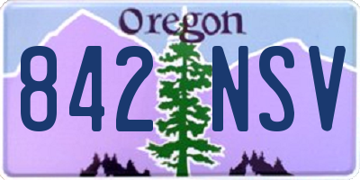 OR license plate 842NSV