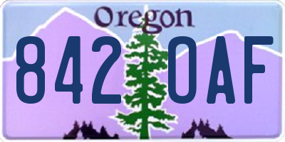 OR license plate 842OAF