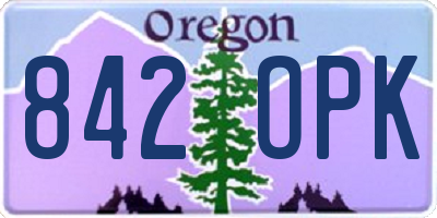 OR license plate 842OPK