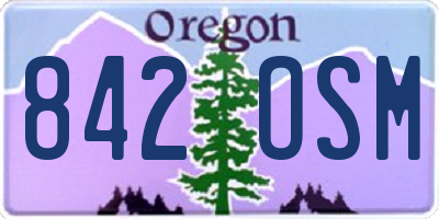 OR license plate 842OSM