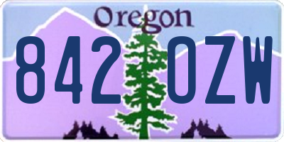 OR license plate 842OZW
