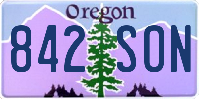 OR license plate 842SON