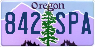 OR license plate 842SPA
