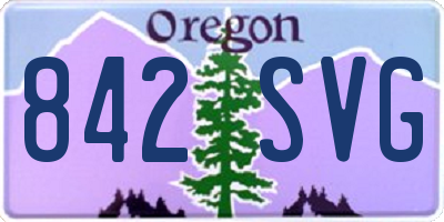 OR license plate 842SVG