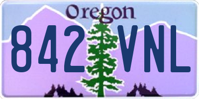 OR license plate 842VNL