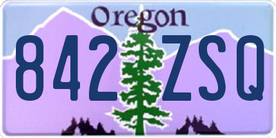 OR license plate 842ZSQ