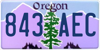 OR license plate 843AEC