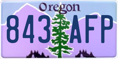 OR license plate 843AFP