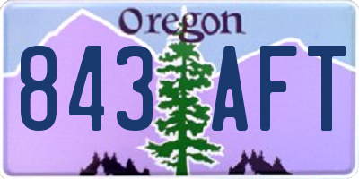 OR license plate 843AFT