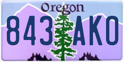 OR license plate 843AKO