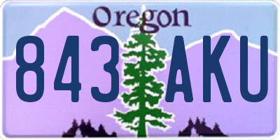 OR license plate 843AKU