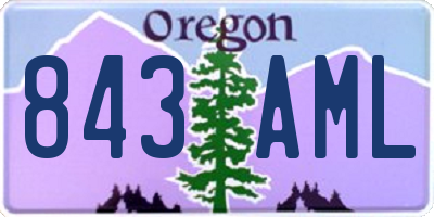 OR license plate 843AML