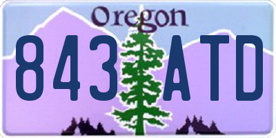 OR license plate 843ATD