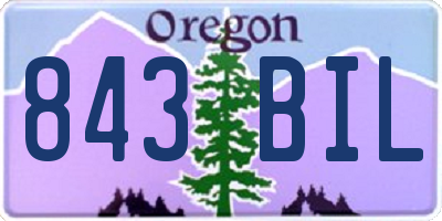 OR license plate 843BIL