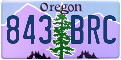 OR license plate 843BRC
