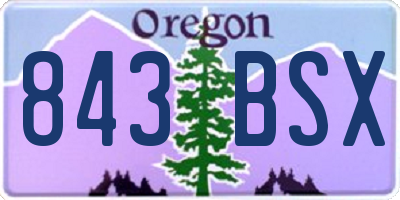OR license plate 843BSX