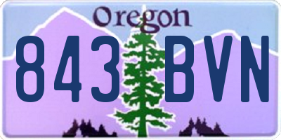 OR license plate 843BVN