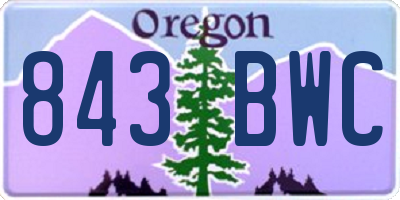 OR license plate 843BWC