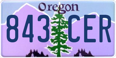 OR license plate 843CER