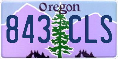 OR license plate 843CLS