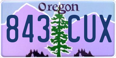 OR license plate 843CUX