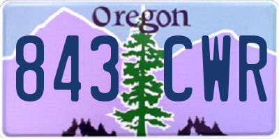 OR license plate 843CWR