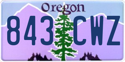 OR license plate 843CWZ