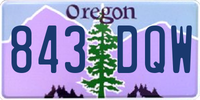 OR license plate 843DQW