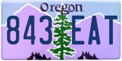 OR license plate 843EAT