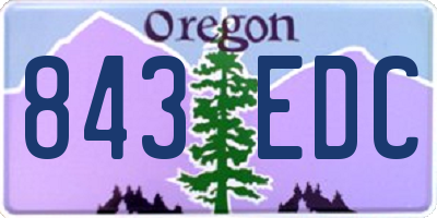 OR license plate 843EDC