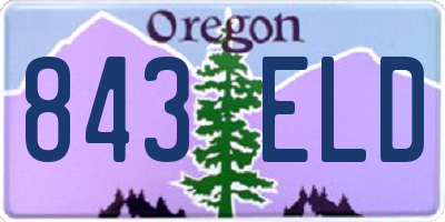 OR license plate 843ELD