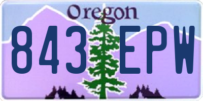 OR license plate 843EPW