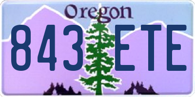 OR license plate 843ETE