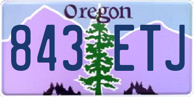 OR license plate 843ETJ