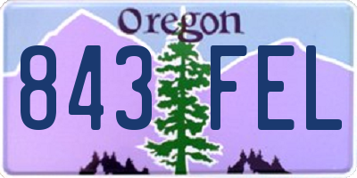 OR license plate 843FEL