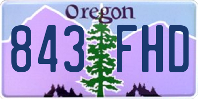 OR license plate 843FHD