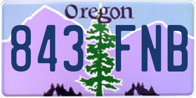 OR license plate 843FNB