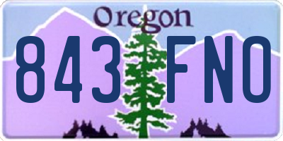 OR license plate 843FNO