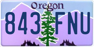 OR license plate 843FNU