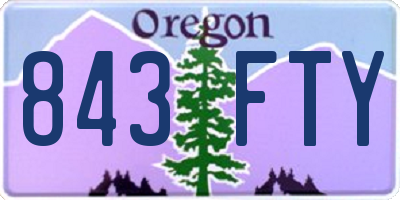 OR license plate 843FTY