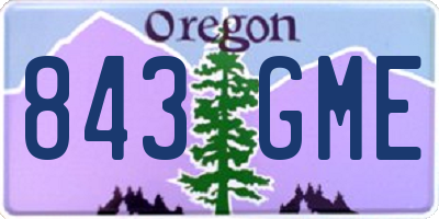 OR license plate 843GME