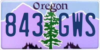 OR license plate 843GWS