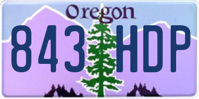 OR license plate 843HDP