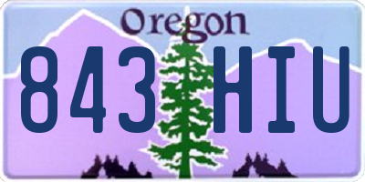 OR license plate 843HIU