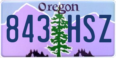 OR license plate 843HSZ