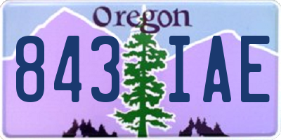 OR license plate 843IAE