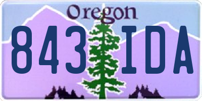 OR license plate 843IDA