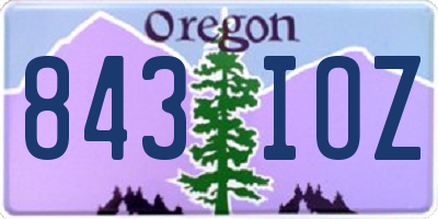OR license plate 843IOZ