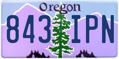 OR license plate 843IPN