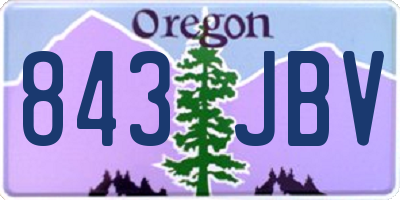 OR license plate 843JBV